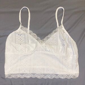WHITE LACE WOMENS CROP TOP SIZE M MEDIUM